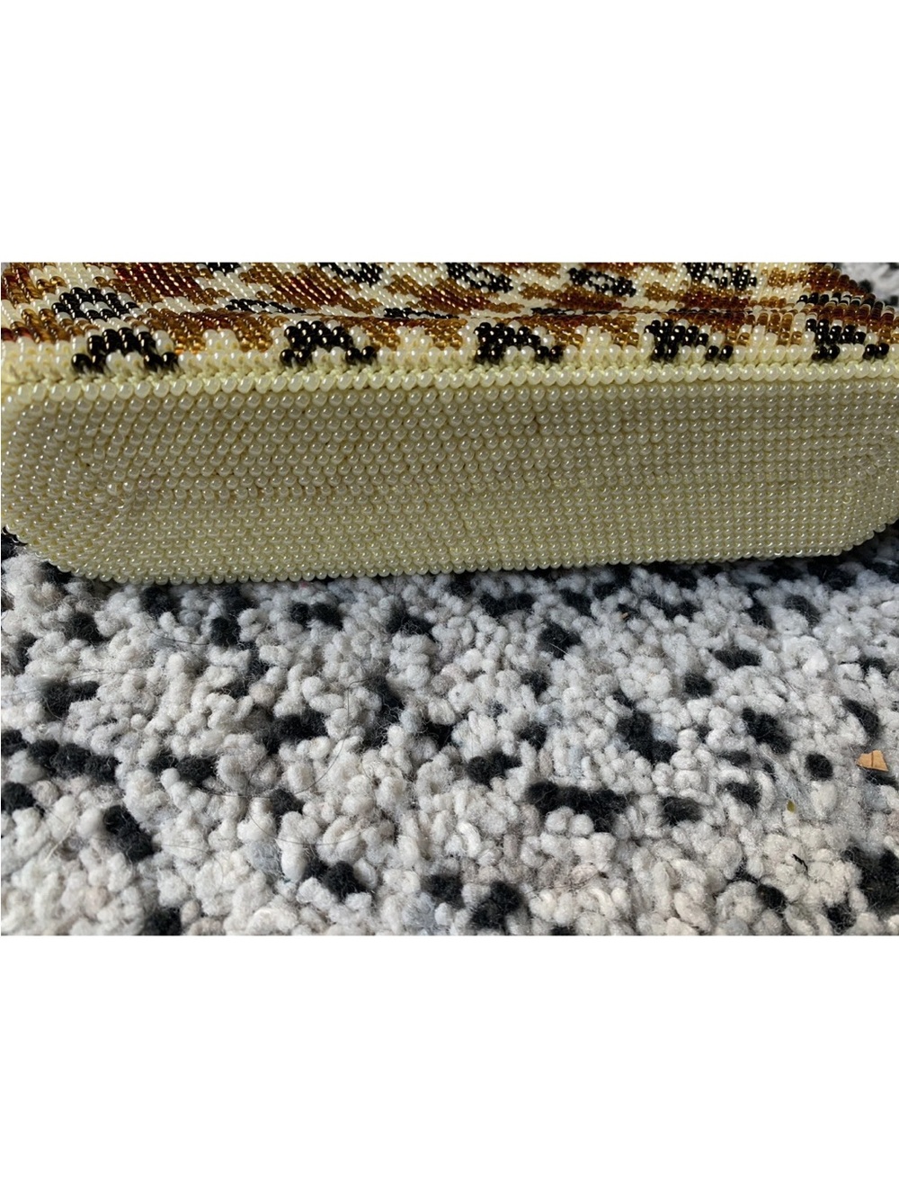 Vintage Beaded Handbag / Cocktail Purse - herringbone - Picture 8 of 9